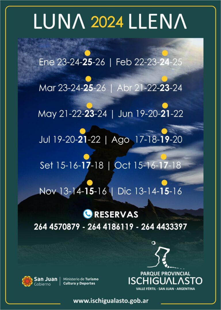 Calendario Lunar Parque Provincial Ischigualasto Sitio Oficial